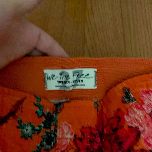 NWOT Free People We The Free Floral High Waisted Flare Velvet Pants 27 - Picture 6 of 6